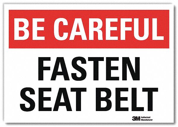 Rflctv Seat Belt Label 7 in x 10 in Alum