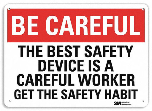 Safety Sign 7 inx10 in Plastic