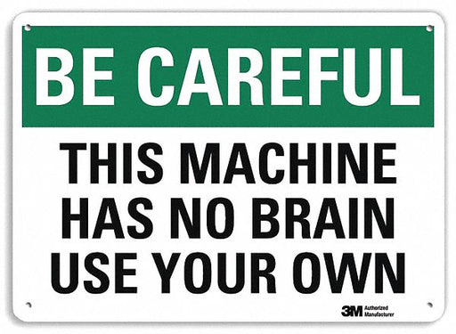 Safety Sign 7 in x 10 in Plastic