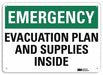 Emergency Sign 7 in x 10 in Aluminum