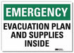 Emergency Exit Sign 5x7in Reflective