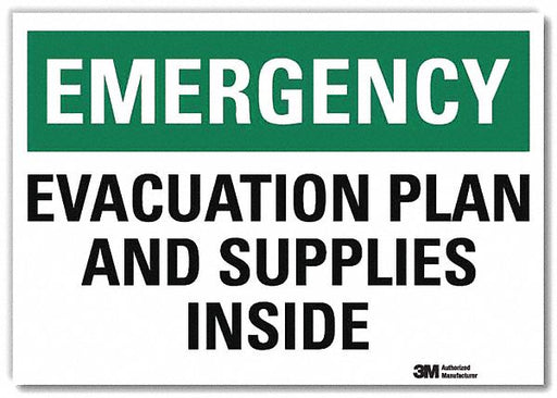 Emergency Exit Sign 5x7in Reflective