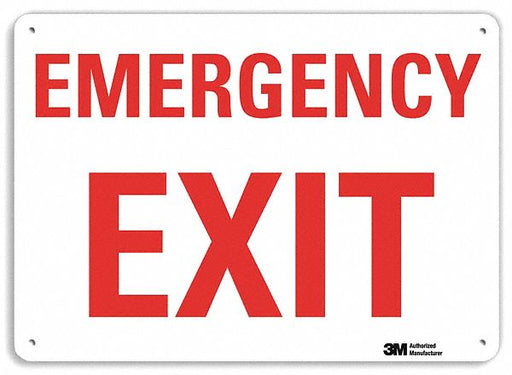 Emergency Sign 7 in x 10 in Plastic