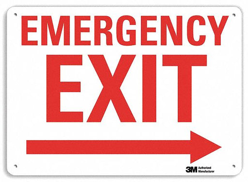 Emergency Sign 7 in x 10 in Plastic