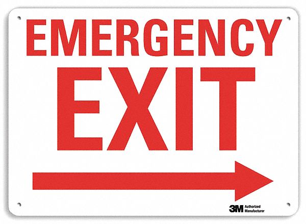 Emergency Sign 7 in x 10 in Plastic