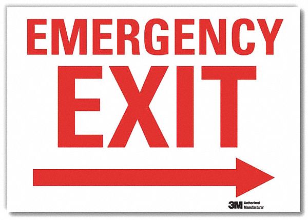 Emergency Sign 5x7in Reflective Sheeting