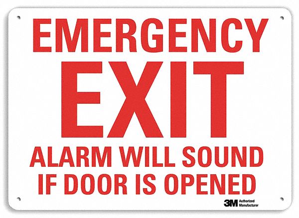Emergency Sign 10 in x 14 in Aluminum