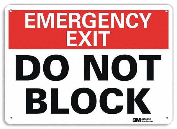 Emergency Sign 10 in x 14 in Aluminum