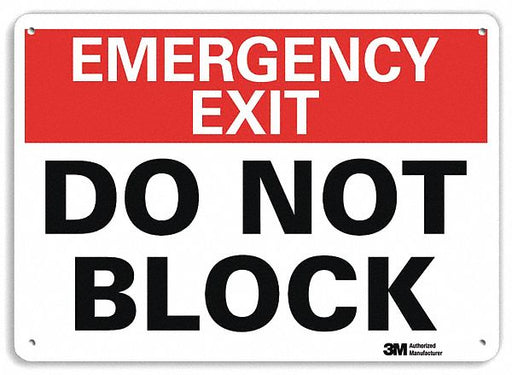 Emergency Sign 10 in x 14 in Plastic