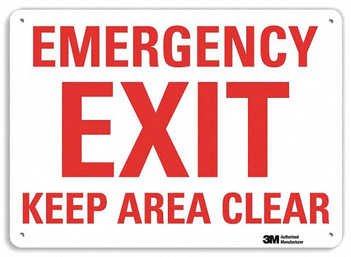 Emergency Sign 7 in x 10 in Plastic