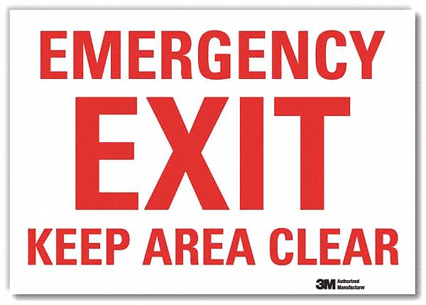 Emergency Sign 5x7in Reflective Sheeting