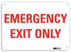 Emergency Sign 10 in x 14 in Plastic