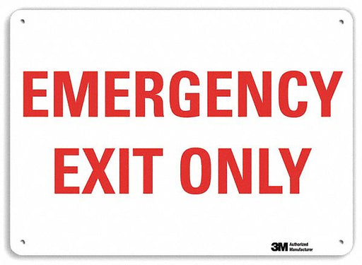 Emergency Sign 7 in x 10 in Plastic