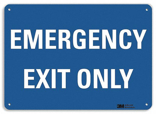 Emergency Sign 10 in x 14 in Plastic