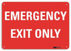 Emergency Sign 7 in x 10 in Plastic