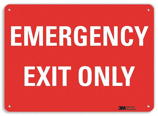 Emergency Sign 10 in x 14 in Plastic