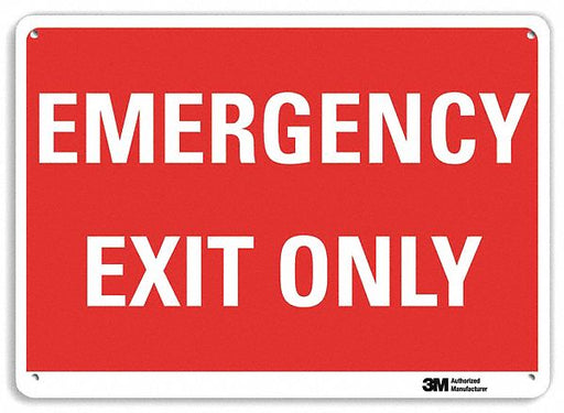 Emergency Sign 7 in x 10 in Plastic