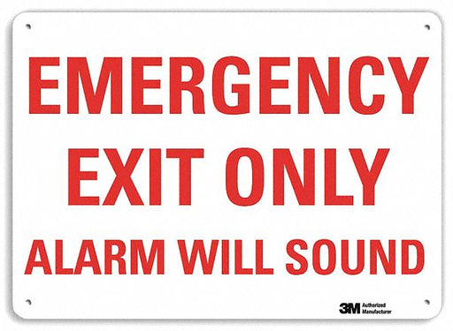 Emergency Sign 7 in x 10 in Plastic