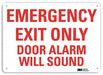 Emergency Sign 7 in x 10 in Plastic