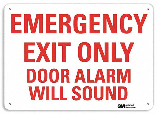 Emergency Sign 7 in x 10 in Plastic