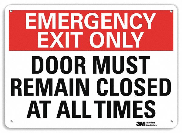 Emergency Sign 7 in x 10 in Aluminum