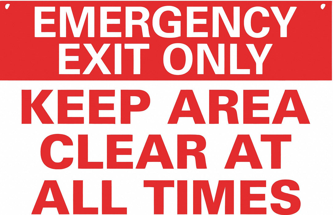 Emergency Sign 7 in x 10 in Aluminum