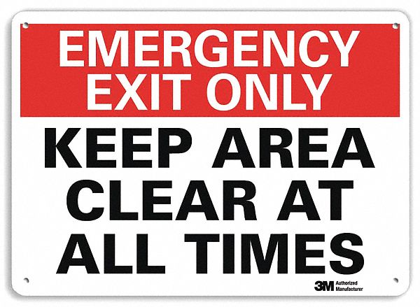 Emergency Sign 7 in x 10 in Aluminum