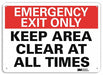 Emergency Sign 7 in x 10 in Plastic