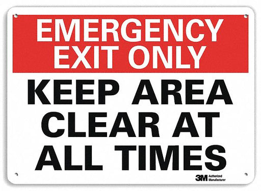 Emergency Sign 10 in x 14 in Plastic