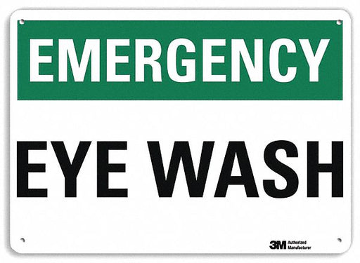 Eye Wash Sign 10 in x 14 in Plastic