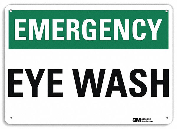 Eye Wash Sign 10 in x 14 in Plastic