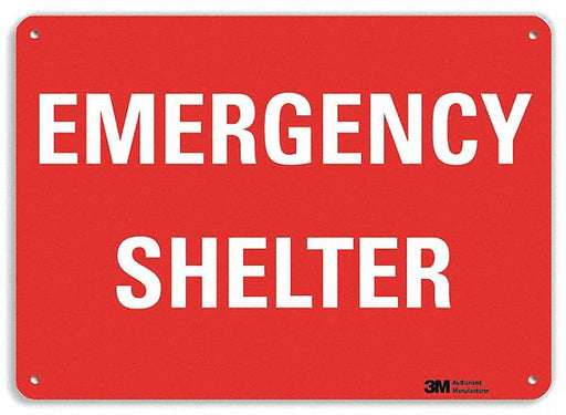 Emergency Sign 10 in x 14 in Plastic