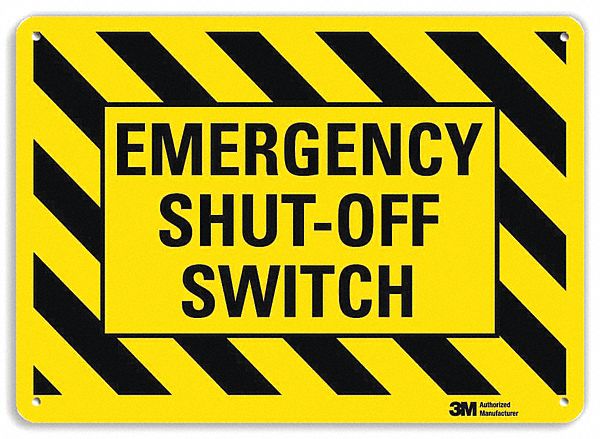 Emergency Sign 10 in x 14 in Aluminum