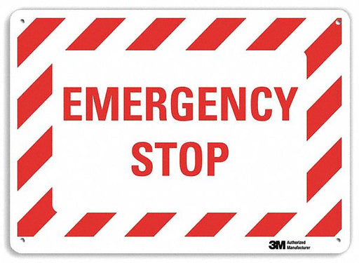 Emergency Sign 7 in x 10 in Aluminum