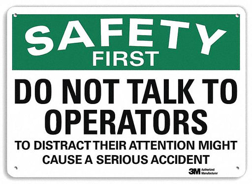 Facility Sign 10 inx14 in Plastic