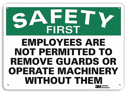 Safety Sign 7 inx10 in Plastic