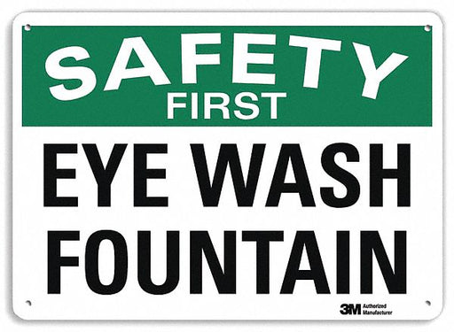 Safety First Sign 10 in x 14 in Aluminum