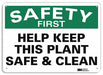 Safety Sign 7 in x 10 in Plastic