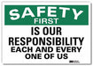 Safety Decal 7 in x 10 in Rflct Sheeting