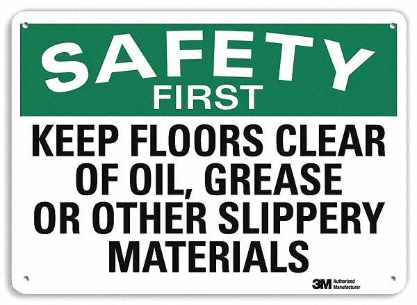 Safety First Sign 7 in x 10 in Aluminum