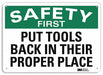 Safety Sign 7 in x 10 in Plastic