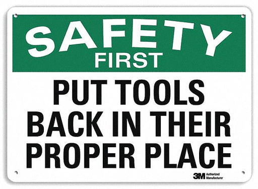 Safety Sign 10 in x 14 in Plastic