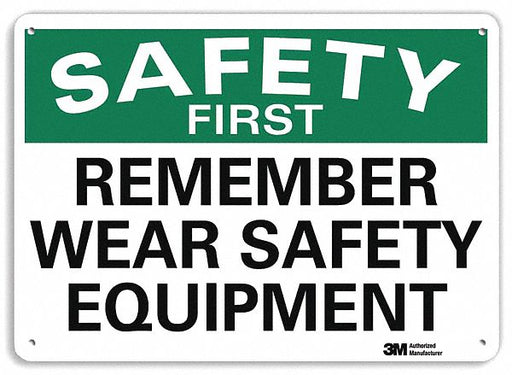 Safety Sign 10 in x 14 in Plastic