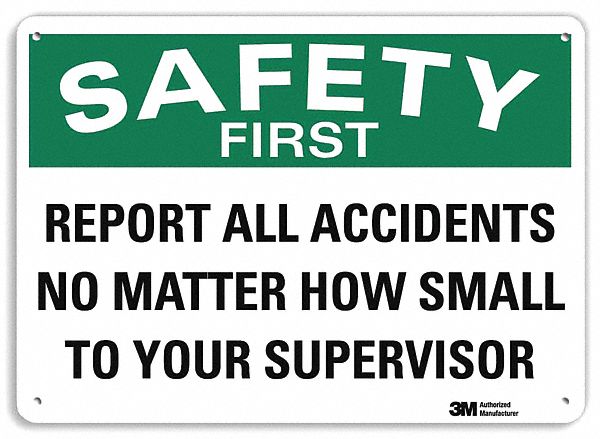Safety First Sign 10 inx14 in Aluminum