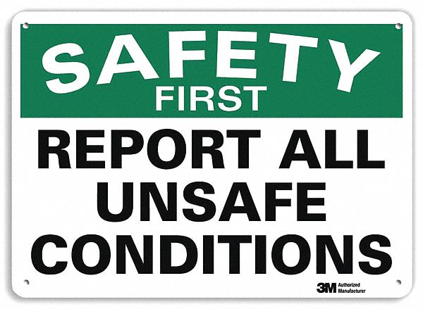 Safety Sign 10 inx14 in Plastic