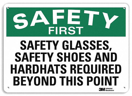 Safety Sign 7 in x 10 in Plastic