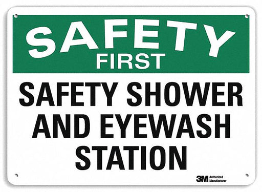Safety First Sign 10 in x 14 in Aluminum