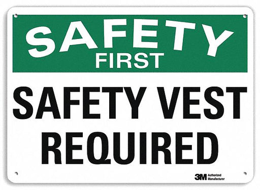 Safety Sign 10 inx14 in Plastic