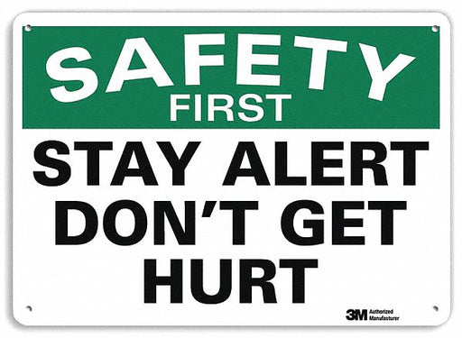 Safety Sign 7 in x 10 in Plastic