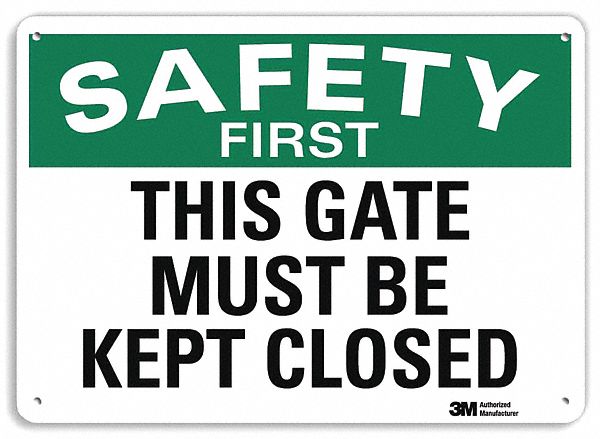 Safety Sign 10 in x 14 in Aluminum